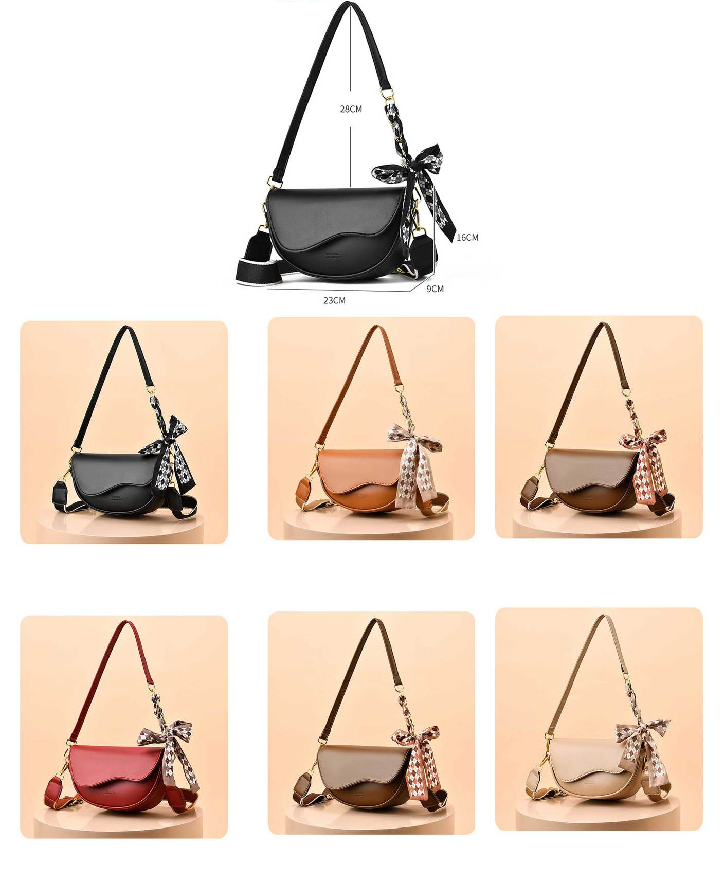2024 Pu Leather Ladies Hand Bag with Zipper Closure Newest Trendy Fashion Shoulder Bags