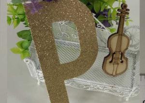 Wholesale Letter P Gold Sparkle Letters , Glitter Stick On Letters For Bedroom from china suppliers