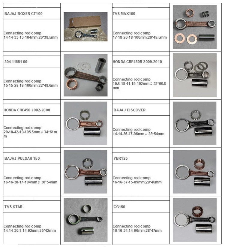 1045 Steel Motorcycle Connecting Rod Kit For Honda CBX250 XR 250 Twister Tornado 250