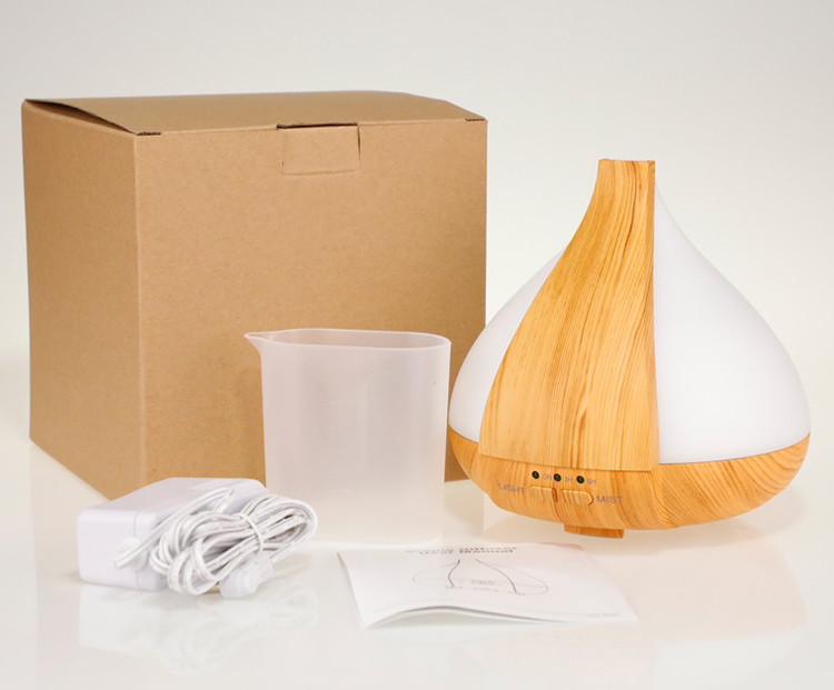 220ml Wood Grain Aromatherapy Diffuser With 7 Colors Fog Lamp