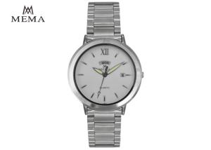 Wholesale Three Pin Calender Mens Round Face Watch Stylish Mens Steel Watches Shockproof from china suppliers