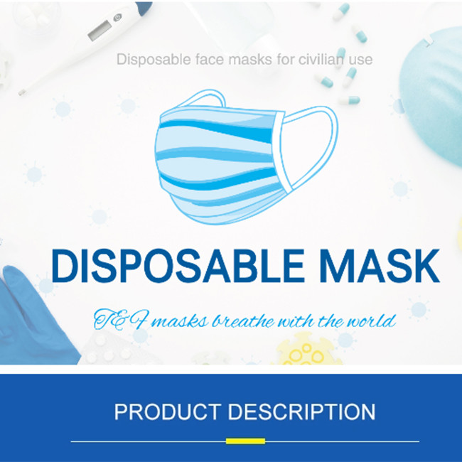 3 Ply Medical Spandex Disposable Earloop Face Mask Anti Dust