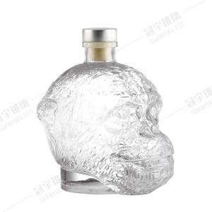 Wholesale 400ml/750ml Skull Glass Wine Bottle with Cork Decorative Collar Material from china suppliers