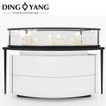 Customized Fashion Commercial Brass Circular Jewelry Showcase For Sale