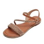 BS170 Fashion Sandals Women'S European And American Rhinestone Cross Strap Back