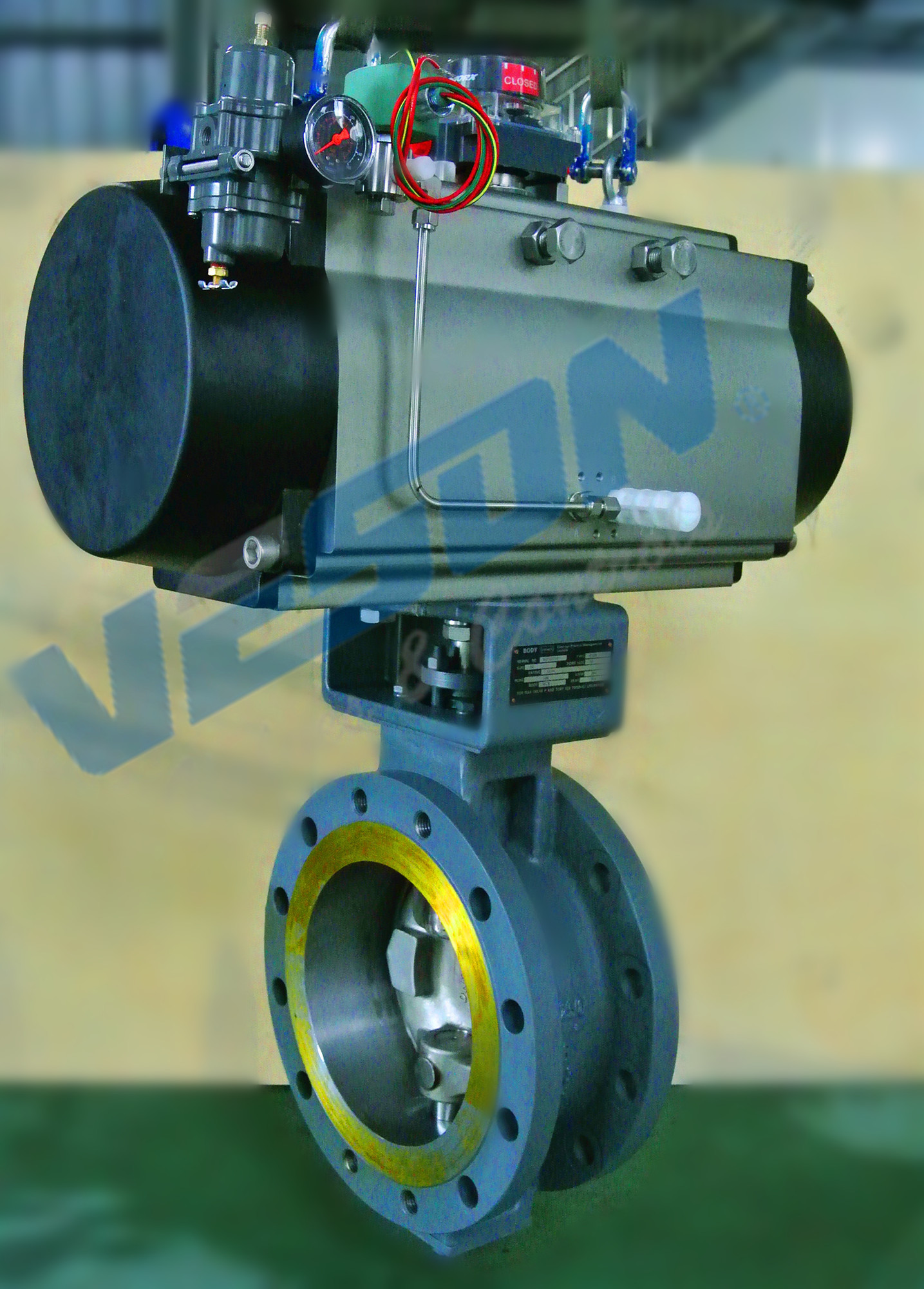 304 SS Presentation Dampers Pneumatic Butterfly Valve Presenting Double Flange Damper