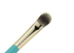 Grey Nylon Hair Tapered Blending Brush Gold Aluminum Ferrule With Blue Wooden
