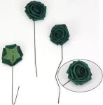 Bulk Dark Emerald Green Roses Artificial Flowers with Stem for DIY Wedding