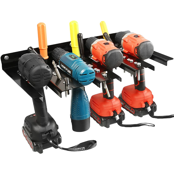 Heavy Duty Floating Tool Shelf Metal Power Tool Storage Organizer Holder Wall Mounted Storage Rack