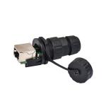 CuZn IP67 Panel Mount Waterproof Connector RJ45 Plastic 10mm Cable