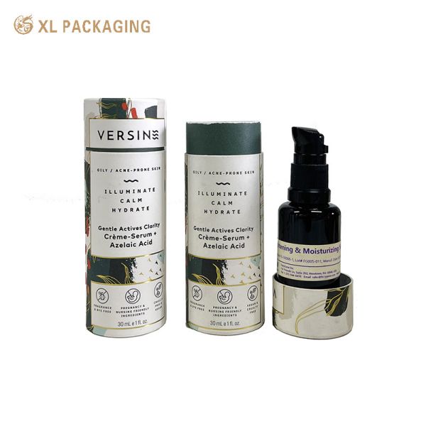 XL Packaging Custom Packaging Factory Eco Friendly Essential Oil Paper Tube Gold Foil Round Cardboard Lip Gloss Tube Packaging