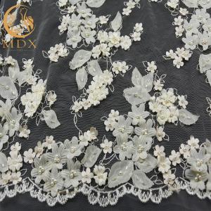 Wholesale Tulle 3D White Flower Lace 80% Nylon Embroidery For Wedding from china suppliers