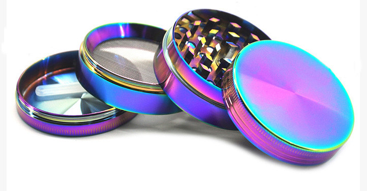 4 Layers Rainbow Metal Herb Tobacco Grinder Portable Zinc Alloy