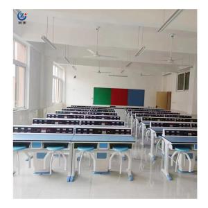 Wholesale Fixed Teacher Lab Desk Workstation Furniture Rectangle Alkali Resistant from china suppliers
