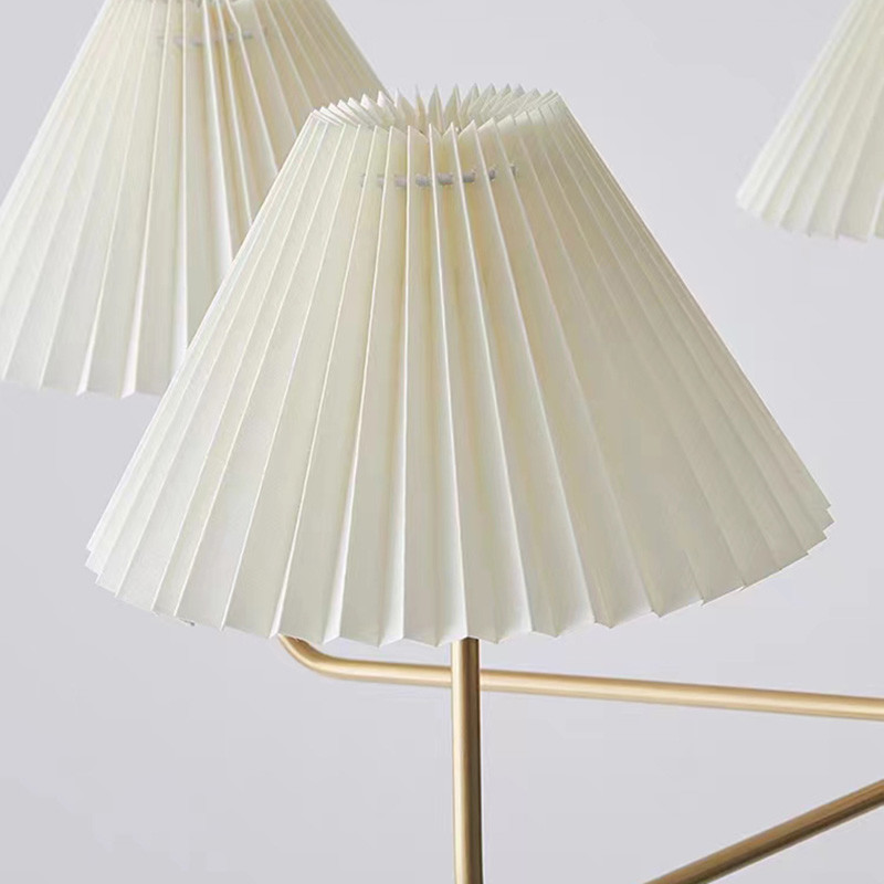 Modern Copper Chandeliers White Cloth Lampshade Gold Chandelier(WH-AP-581)