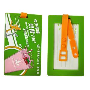 Wholesale Brightly Colored 2D Flat Logo Design Soft PVC Premium Luggage Tags, PVC Travel Suitcase Labels ID Tags from china suppliers