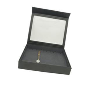 China Black Pu Jewelry Display Tray , Rigid Surface Window Display Rack Free Logo on sale