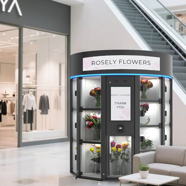 Fresh Flower Vending Locker Refrigerated Locker Vending Machine Accepts Bill Coin Credit Card Reader