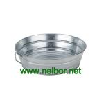 Round galvanized metal beverage tub with handles soda cooler beverage cooler