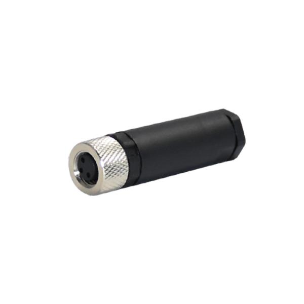 Waterproof M8 Assembly Female Connector, Straight M8 3pins 4pins Circular