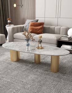 Wholesale 130cm Rock Coffee Table 7 Mohs Hardness Rock Plate Oval Coffee Table Impermeable from china suppliers