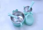 Customized Silicone Baby Products , Silicone Suction Baby Plate With Spoon