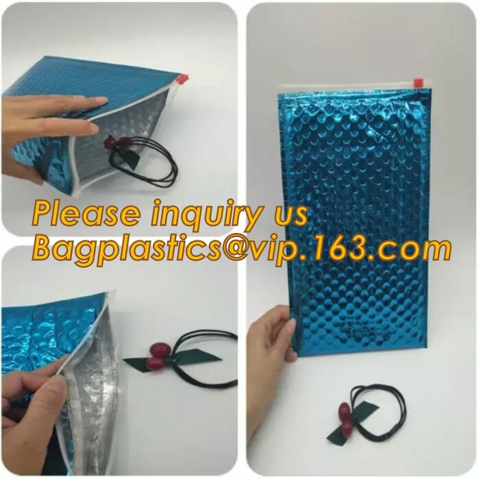 Holographic Zipper Slider Zip Lock Bubble Bag,Cosmetic Zipper Bag/Rose Gold Slider Bubble Bag with Logo,Slider Bubble Zi