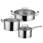 Factory Price Silver Kitchen Sauce Pot Soup Pot Fry Pan Cooking Pot Set Cookware