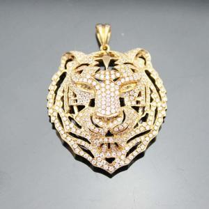 Wholesale Women Fashion Jewelry 18k Rose Gold Silver Lion Style CZ Diamonds Pendant (SP1001) from china suppliers