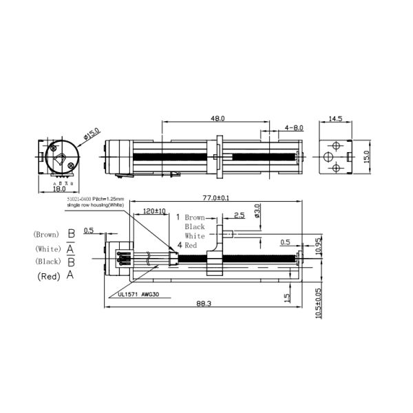 9V DC Pm stepper motor 15mm miniature stepper motor with linear screw nut slider for DIY engraving machine