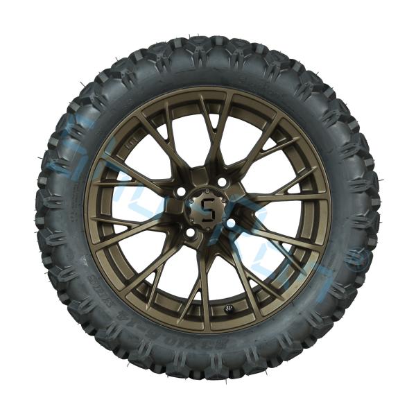 Customizable 14 Inch Golf Cart Bronze Wheels And Off-road Tires for Customer