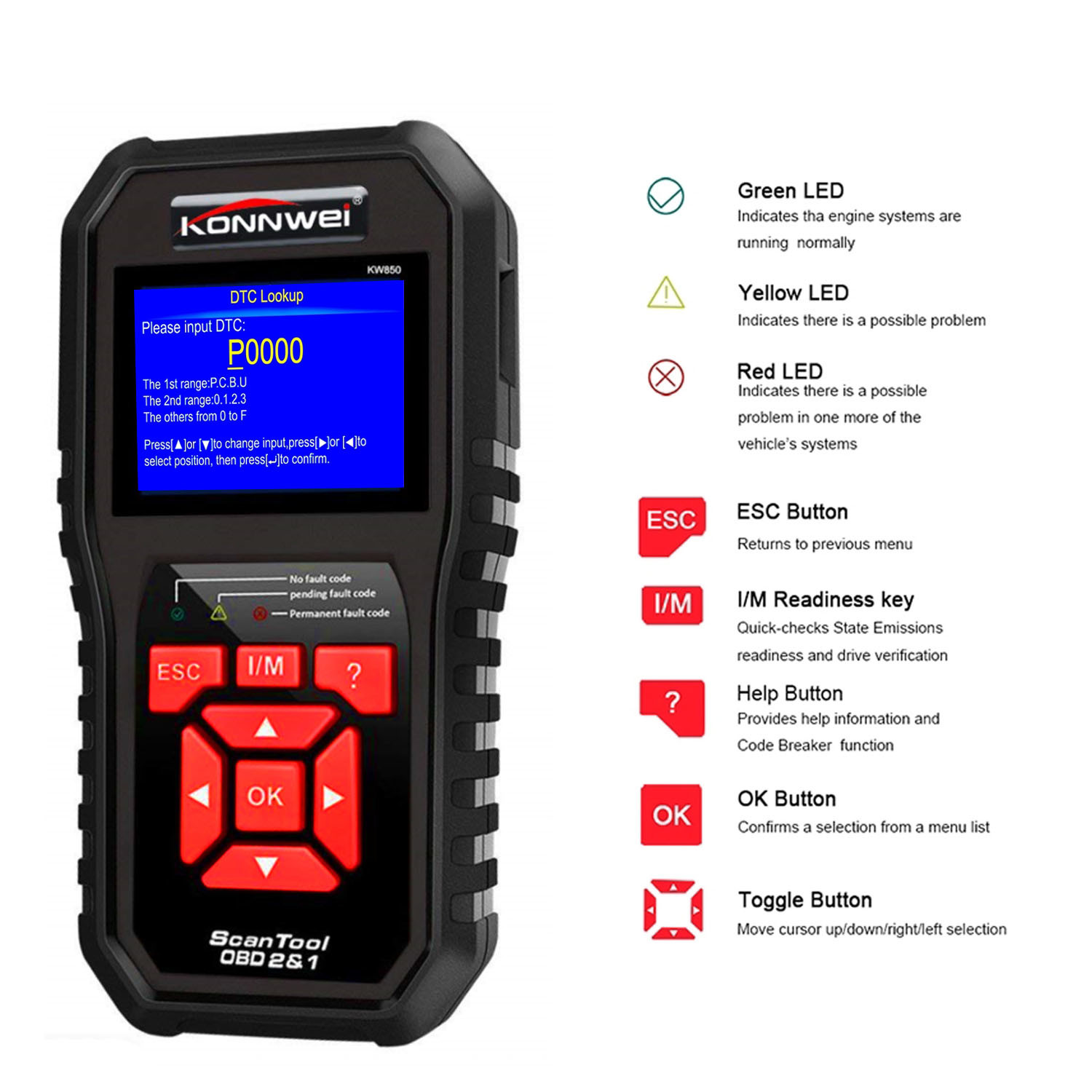 Battery Tester Konnwei Scan Tool KW850 Kia Fiat Bentley Peugeot Mercedes Obd2