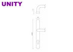 Narrow plate stainless steel door handle exterior for profile doors