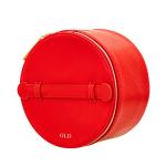 Customized Lightweight Ladies Leather Vanity Case Portable Round Red