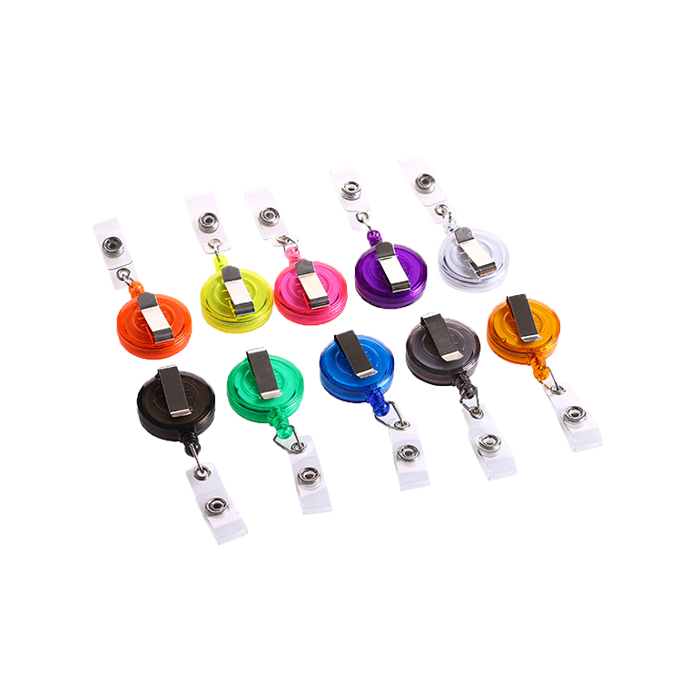 Deyi Round Retractable Badge Reel Colorful Badge Holder Retractable Clip Nurse Teacher Office Supplies