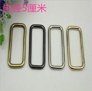 Wholesale Wholesale 50 mm light gold metal wire iron square ring strap buckle for bags from china suppliers