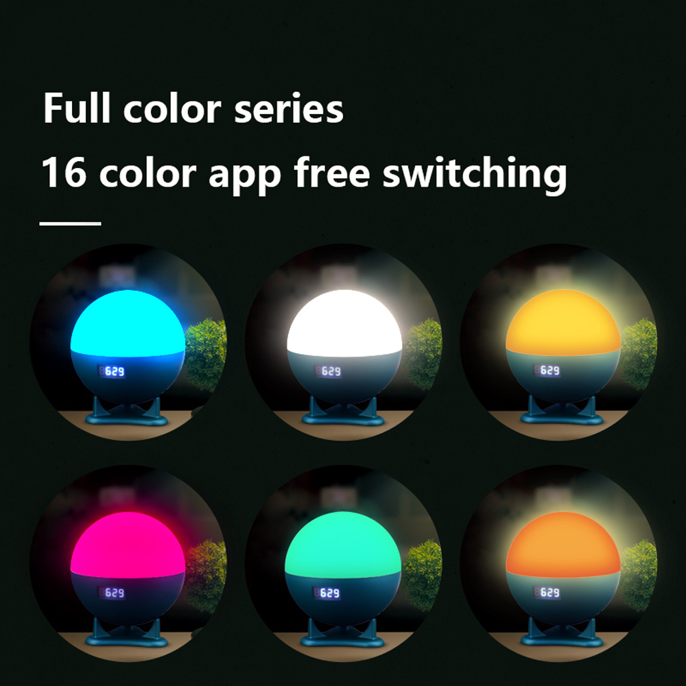 Smart Tuya Wake Up Light Alarm Clock Touch Sense 16 Colors Multi Functional Night Light With Sleep Aid Music For Bedroom