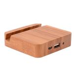 Mini Portable Wooden Phone Charger , 120g Wood Color Phone Charging Dock