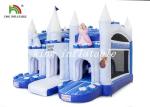 Frozen Castle Blow Up Bouncer Combo Slide Castle Blue / White PVC Tarpaulin