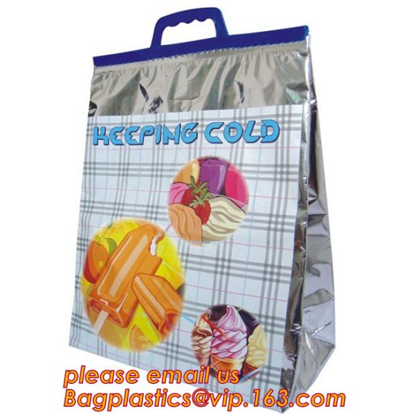 Outdoor square aluminum foil food thermal freezer cooler lunch insulation bag,Foil Cooler Bag Thermal Bag for Fruit Choc