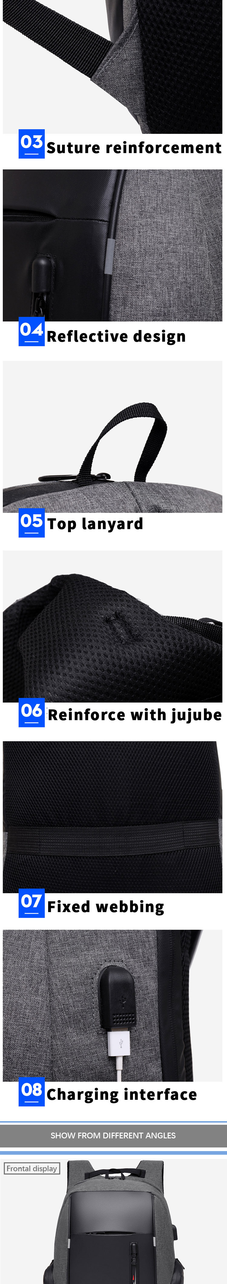 Durable Laptop Backpack Waterproof Travel Business Mens Backpack