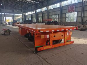 Wholesale 40 Ft 3 Axle Lowbed Semi Trailer Flat Bed Extendable Low Bed Trailer from china suppliers