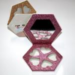 Hexagon Makeup Empty Eyeshadow Palette Packaging With Glitter Paper