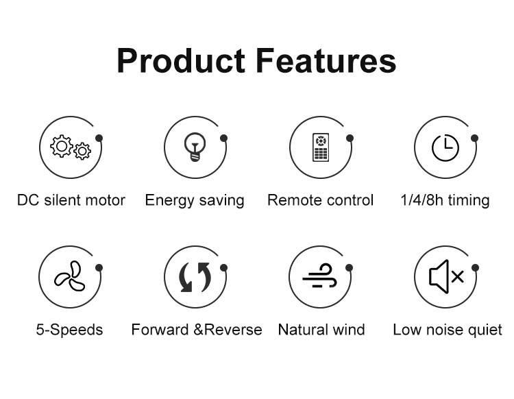 Natural Wind Energy Saving Electric Ceiling Fan with 3 Rotary Vane and Remote Control