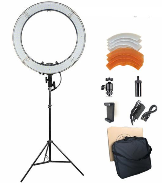 18 inches 3200-5600K Dimmable LED Ring Light Kit for Portrait Makeup Video