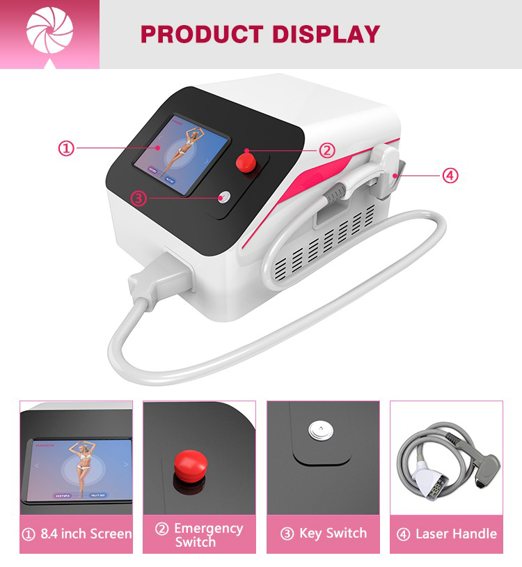 OEM Portable Professional 808nm Diode Laser Hair Removal Machine