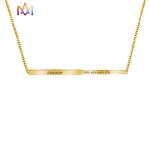 Polished 316L Stainless Steel Womens Engraved Necklace