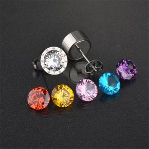 Wholesale Multi Color Crystal Earrings For Women Fashion Jewelry 2018 Latest Stainless Steel Stud Earrings from china suppliers