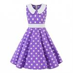 Girls Show Skirt Polka Dot Flower Doll Collar Retro Summer Children'S Clothing