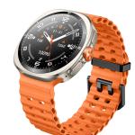 KW298 Zinc Alloy Round Shape Smart Watch Black Orange Stylish Big Round Face